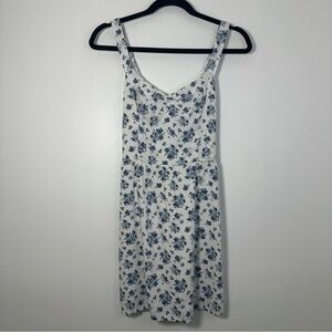 Hollister Women’s Floral Mini Babydoll Lace Up Back Dress Size Small